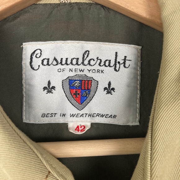 Vintage Casualcraft New York Jacket Weatherwear Kahki Button Down Size 42 - Picture 2 of 7